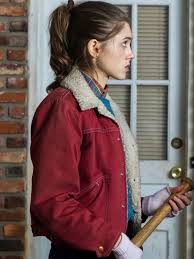 Nancy Wheeler Red Corduroy Jacket – Stranger Things Shearling Collar