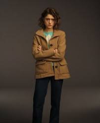 Nancy Wheeler brown wool coat Stranger Things S03 lapel style