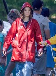 Eleven Red Raincoat - Stranger Things S04 Faux Leather Hooded Jacket