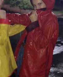 Eleven Red Raincoat - Stranger Things S04 Faux Leather Hooded Jacket