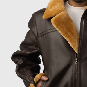 Men’s Flying Sheepskin Shearling Bomber Jacket