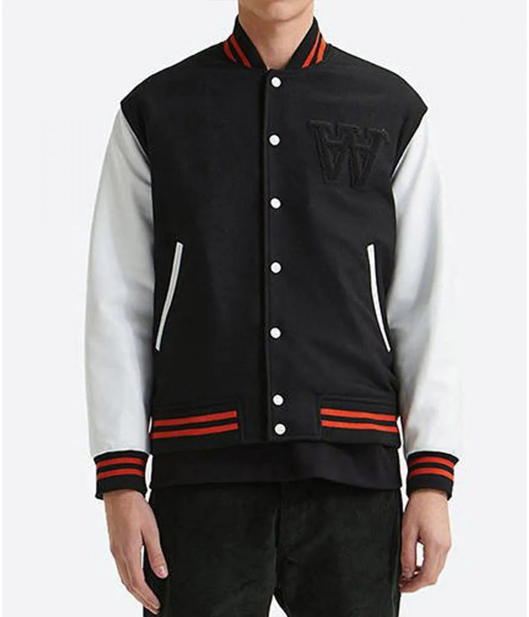 Gabriel Black and White W Letterman Jacket