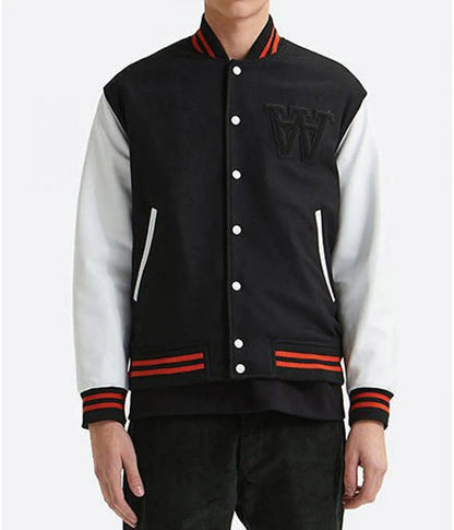 Gabriel Black and White W Letterman Jacket