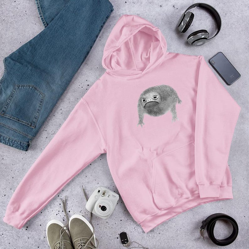 CLASSIC HOODIE Weird Frog Sweater Goblincore Folk Art Funny Birthday Sweatshirt Dark Academia Rain Frog Jumper Creepy Quirky Gothic Punk Emo