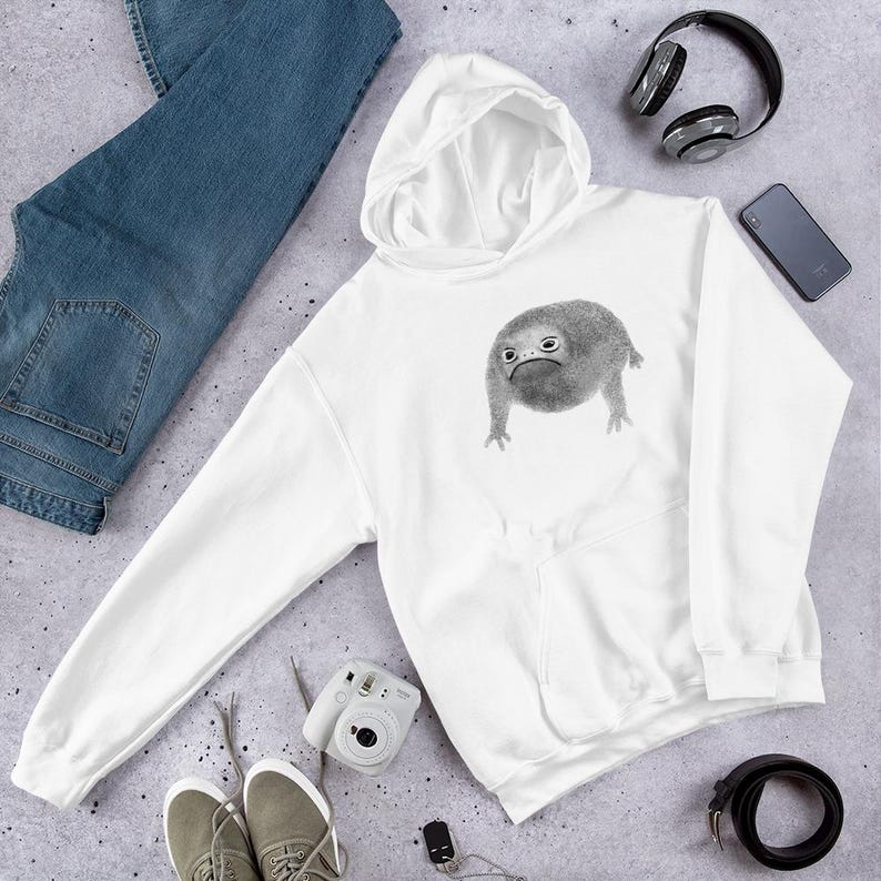 CLASSIC HOODIE Weird Frog Sweater Goblincore Folk Art Funny Birthday Sweatshirt Dark Academia Rain Frog Jumper Creepy Quirky Gothic Punk Emo