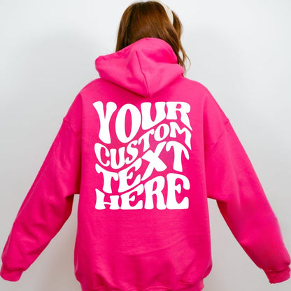 Custom Hoodie With Retro Wavy Font, Hoodie With Text On Back, Wavy Text Hoodie, Personalized Text Shirt, Custom Christmas Hoodie