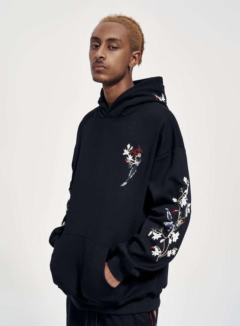 KH9083 Flowers Embroidery Hoodie