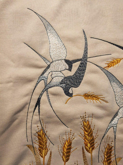 Birds embroidered hoodie, Floral embroidered sweatshirt, Hummingbird hoodie, Crewneck embroidered pullover, Gift for birthday, Gift for her