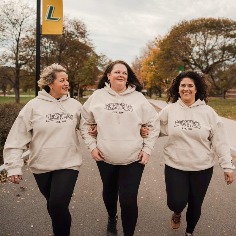 Custom Besties Embroidered Hoodie – Matching Personalized Gift