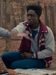 Lucas Sinclair S05 Bomber Jacket - Stranger Things Red & White Parachute Jacket