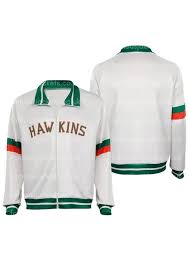 Lucas Sinclair Stranger Things Track Jacket - Season 4 White Hawkins Zipper Jacket