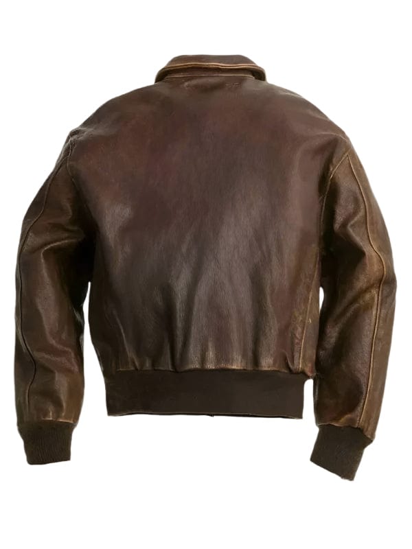 Men's A2 Bomber Distressed Brown Leather Jacket