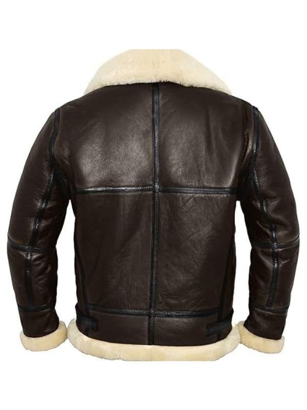 Men's B3 Bomber Aviator Shearling Sheepskin Leather Winter Jacket