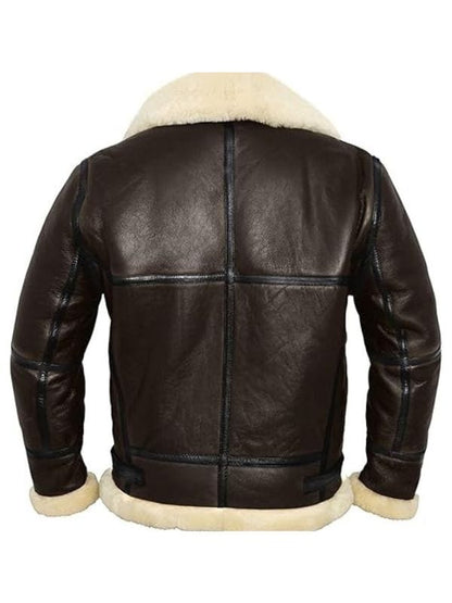 Men's B3 Bomber Aviator Shearling Sheepskin Leather Winter Jacket