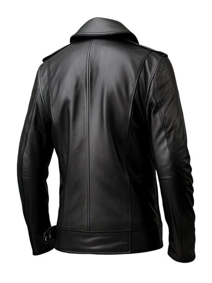 Men’s Genuine Sheepskin Double Breasted Black Peacoat