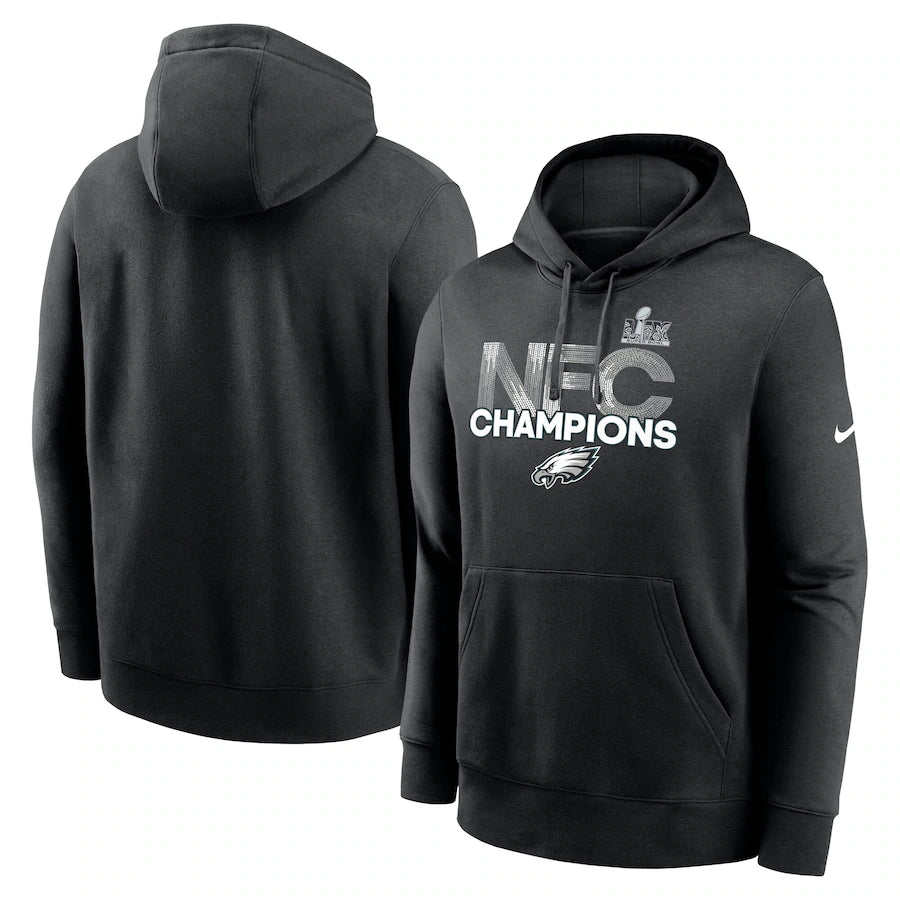 Men's Philadelphia Eagles Nike Black 2024 NFC Champions Pullover Hoodie - Official NFL Gear
