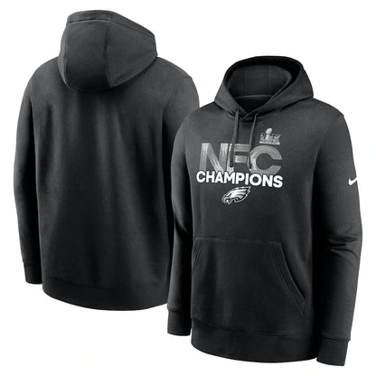 Men's Philadelphia Eagles Nike Black 2024 NFC Champions Pullover Hoodie - Official NFL Gear