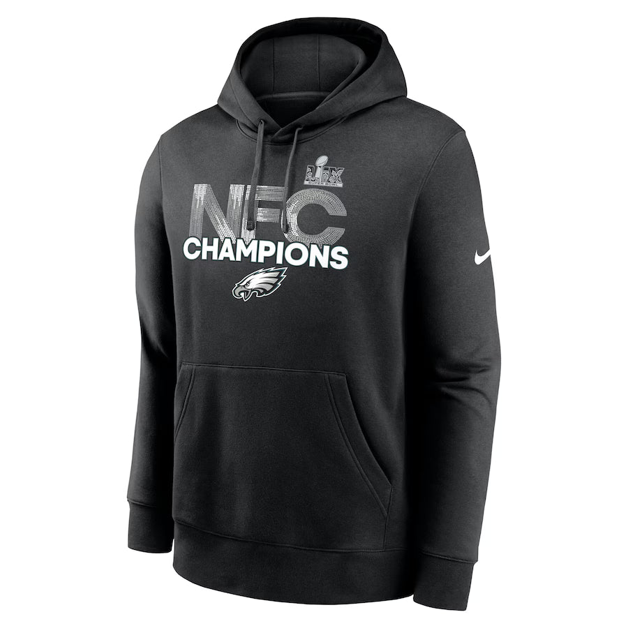 Men's Philadelphia Eagles Nike Black 2024 NFC Champions Pullover Hoodie - Official NFL Gear