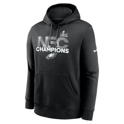 Men's Philadelphia Eagles Nike Black 2024 NFC Champions Pullover Hoodie - Official NFL Gear