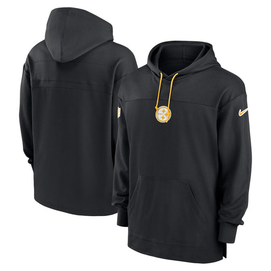 Pittsburgh Steelers Black Sideline Performance Pullover Hoodie - Official Nike NFL Gear