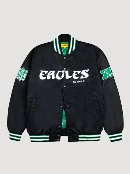 Philadelphia Eagles GOLF WANG Satin Bomber Jacket