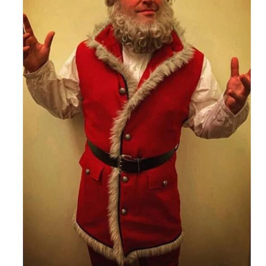 Santa Claus Red Wool Vest inspired by The Christmas Chronicles – festive holiday cosplay outfit for men