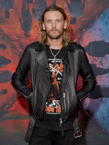 Vecna Black Leather Jacket – Stranger Things Premiere Biker Style