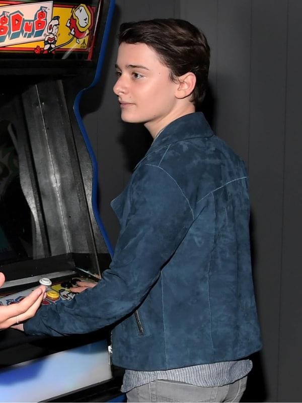 Will Byers Blue Suede Jacket – Stranger Things Premiere Noah Schnapp Style
