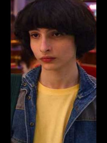 Mike Wheeler Stranger Things S03 blue and grey denim vest inspired by Netflix series
