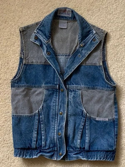 Mike Wheeler Stranger Things S03 blue and grey denim vest inspired by Netflix series