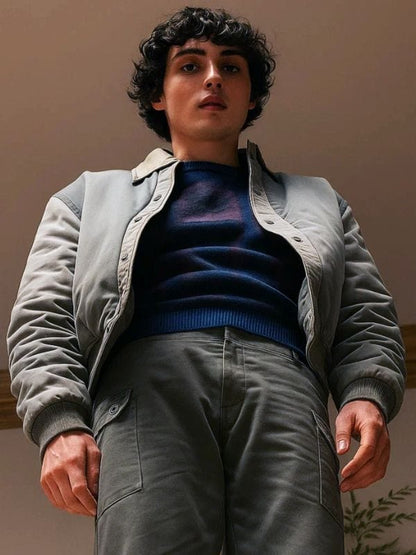 Mike Wheeler grey bomber jacket inspired by Stranger Things Season 5 – ArnaLuxe