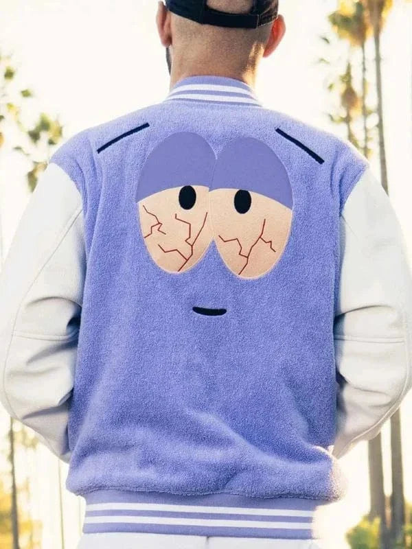 Towelie Purple and White Varsity Jacket
