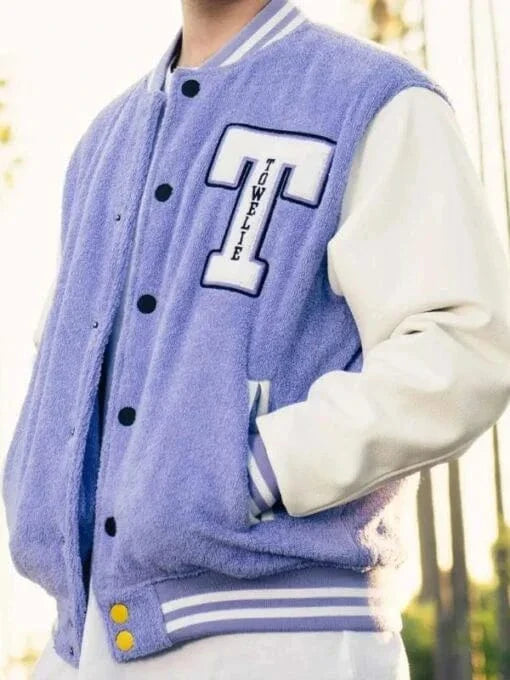 Towelie Purple and White Varsity Jacket