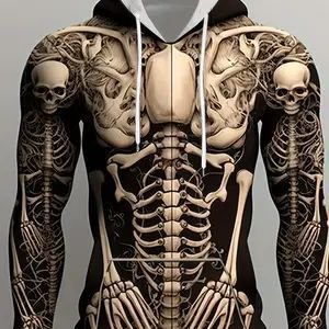 Halloween Skeleton Men's Full Print Hoodie