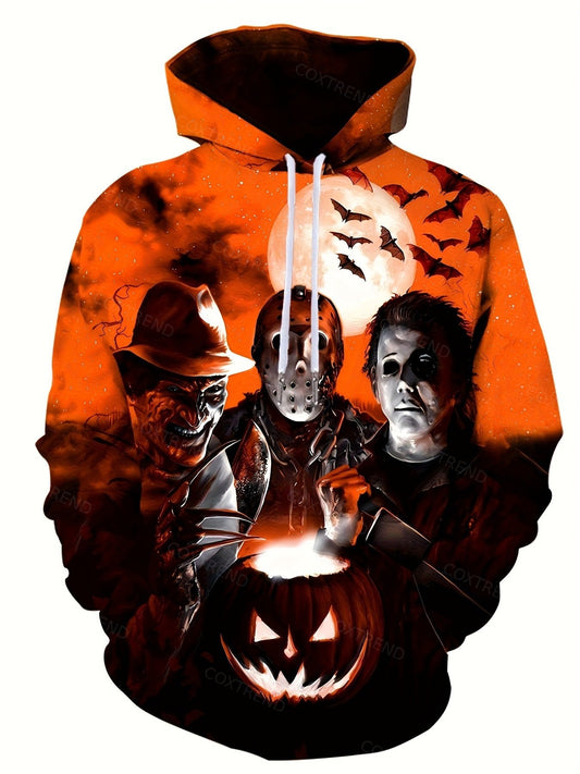 Halloween League Of Bad Guys Men's Full Print Hoodie