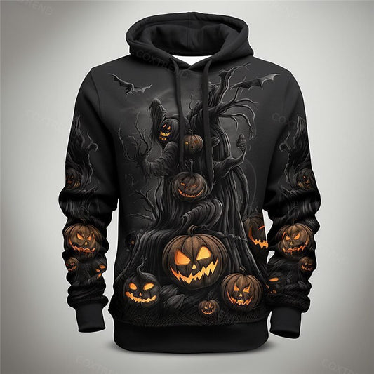 Halloween Pumpkin Men's Full Print Hoodie