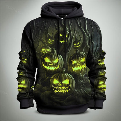 Halloween Pumpkin Head Men's Full Print Hoodie