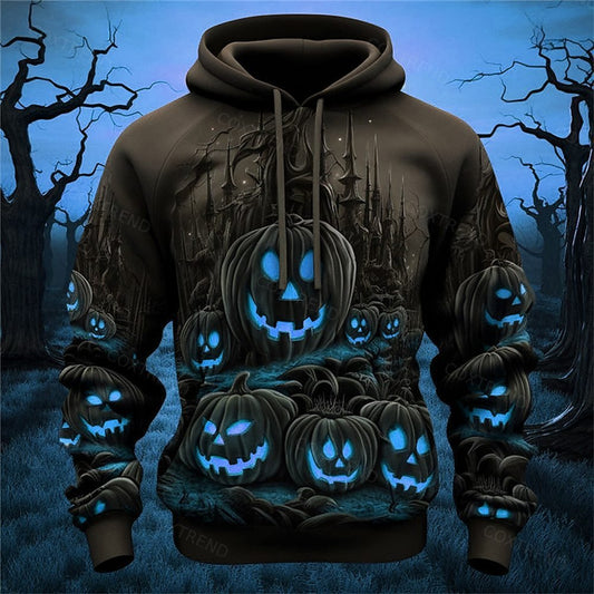 Halloween Pumpkin Demon Men's Full Print Hoodie
