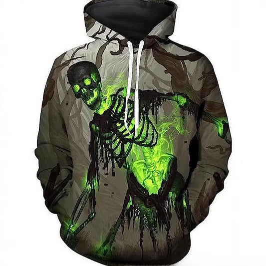 Men’s Reaper Skull Hoodie – Halloween Streetwear Style