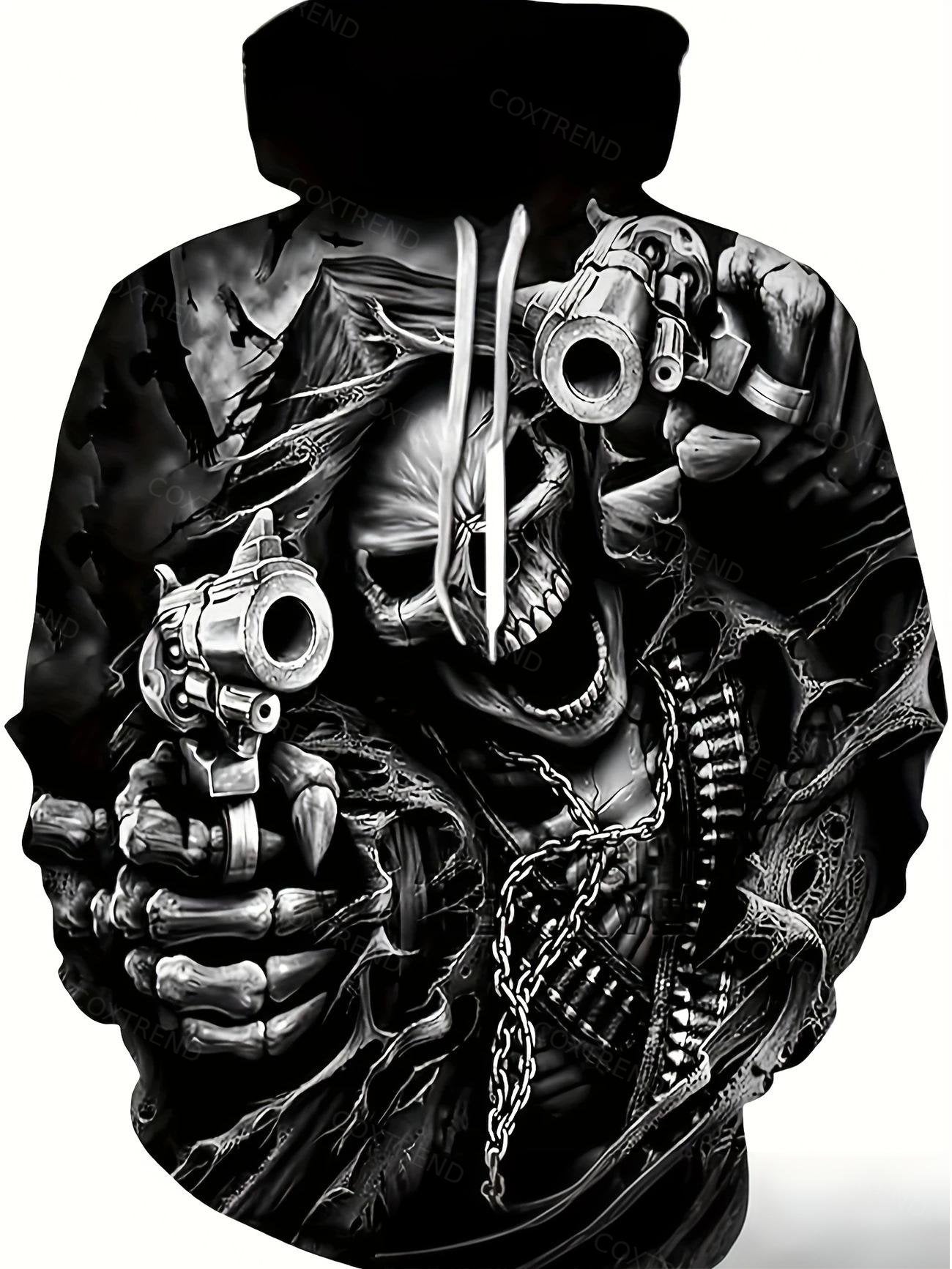 Halloween Skeleton Men's Full Print Hoodie