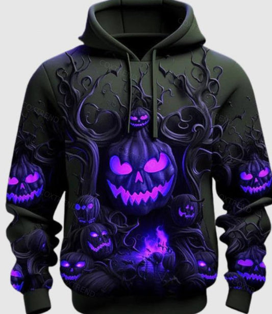 Halloween Pumpkin Demon Men's Full Print Hoodie