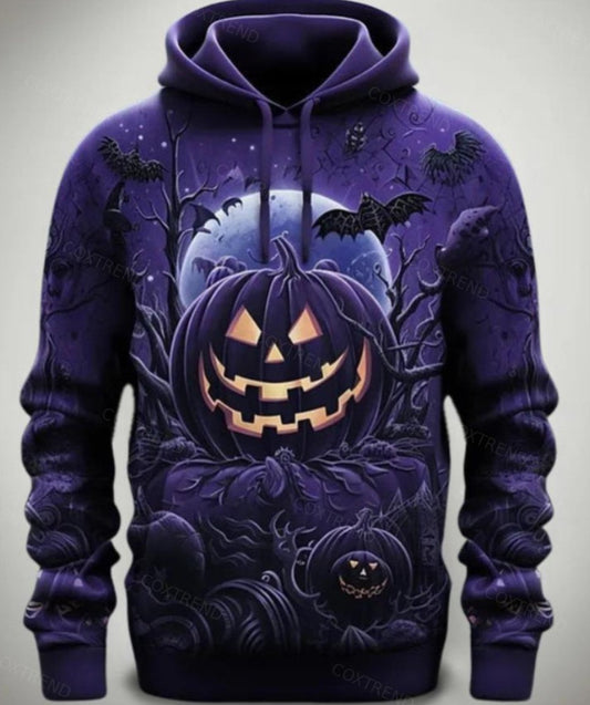 Halloween Pumpkin Demon Men's Full Print Hoodie