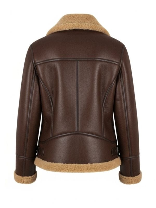 Women's Luxurious Brown Shearling Leather Jacket