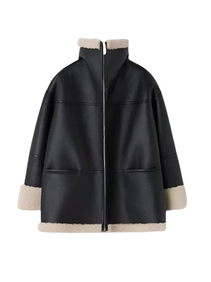 Women's Real Sheepskin Black Leather B3 RAF Aviator Jacket